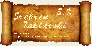 Srebren Kaplarski vizit kartica